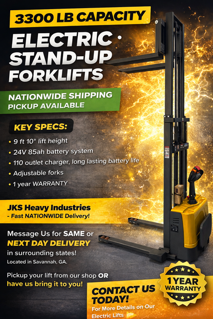 JKS Precision E15 forklift and Stacker combination Test run
